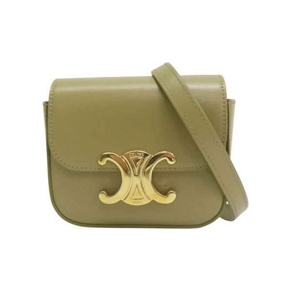 綠色 牛皮 Claude Mini 肩背包【CELINE 賽琳】 10I513DPV