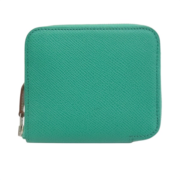 翡翠綠 Epsom牛皮 Silk in Compact 絲巾短夾 Z刻【HERMES 愛馬仕】