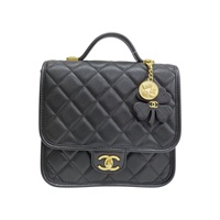 黑色牛皮 Shiny Grained 後背包 AS5715【CHANEL 香奈兒】 AS5715