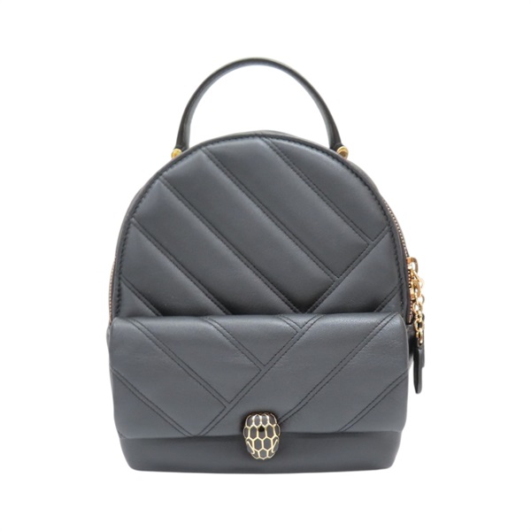 黑色 牛皮 Serpenti Cabochon Backpack 後背包 【BVLGARI 寶格麗】 288735