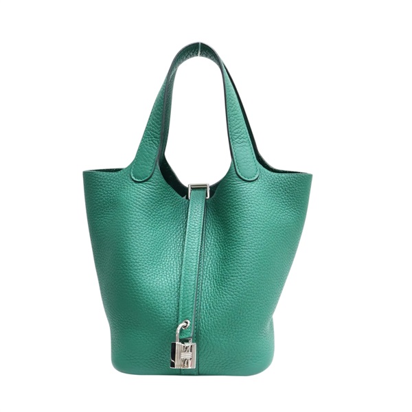絲絨綠 Togo牛皮 Picotin Lock 18 手提包 Y刻 銀扣【HERMES 愛馬仕】 H056289CK