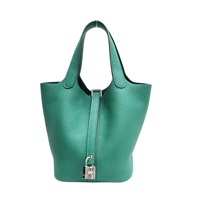 絲絨綠 Togo牛皮 Picotin Lock 18 手提包 Y刻 銀扣【HERMES 愛馬仕】 H056289CK