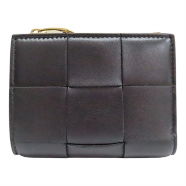 黑色 編織牛皮 Cassette 扣式短夾【BOTTEGA VENETA BV 寶緹嘉】 742698