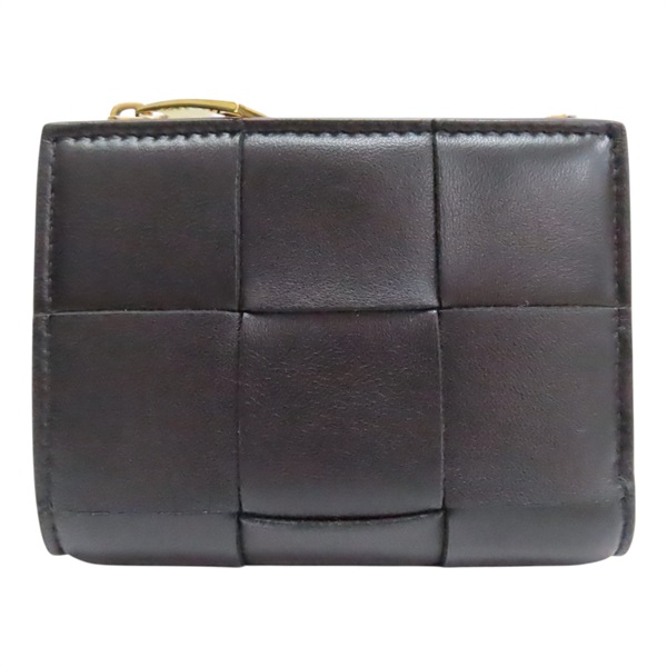 黑色 編織牛皮 Cassette 扣式短夾【BOTTEGA VENETA BV 寶緹嘉】 742698