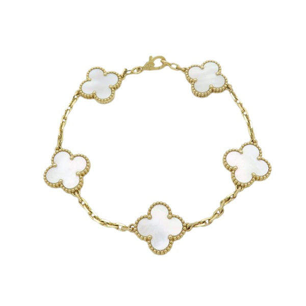 18K黃金 珍珠母貝 Vintage Alhambra 手鍊【Van Cleef ＆ Arpels 梵克雅寶】 VCARA41800