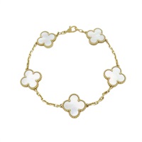 18K黃金 珍珠母貝 Vintage Alhambra 手鍊【Van Cleef ＆ Arpels 梵克雅寶】 VCARA41800