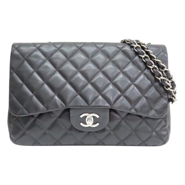 黑色 菱格紋 羊皮 Jumbo 30 鍊帶 肩背包 銀釦 無卡 (染色)【CHANEL 香奈兒】 A58600