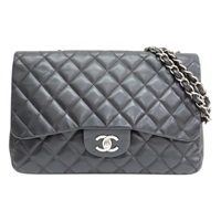 黑色 菱格紋 羊皮 Jumbo 30 鍊帶 肩背包 銀釦 無卡 (染色)【CHANEL 香奈兒】 A58600