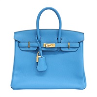 海島藍 Togo牛皮 Birkin 25 柏金包 手提包 A刻 金釦【HERMES 愛馬仕】 H041344CC