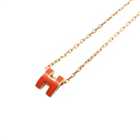 橘色法瑯 金屬 Mini Pop H 項鍊【HERMES 愛馬仕】 H147992FO