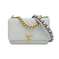 灰色 羊皮 19 WOC 兩用包 金釦 (染色)【CHANEL 香奈兒】 AP0957