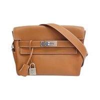 金棕色 Evercolor牛皮 Kelly Messenger PM 肩背包 W刻 銀釦【HERMES 愛馬仕】
