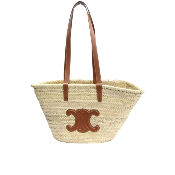 棕色 棕櫚葉 牛皮 中號經典提籃包 肩背包【CELINE 賽琳】 192622CGG