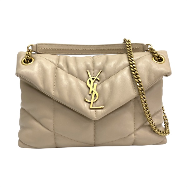 淺褐色羊皮 PUFFER小號 肩背包 577476【SAINT LAURENT YSL 聖羅蘭】 577476
