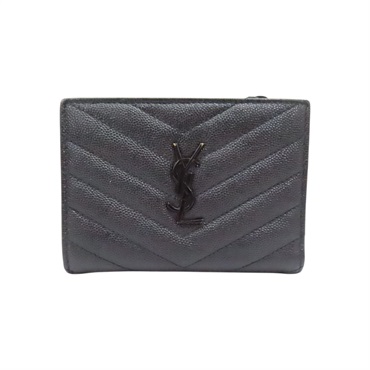 黑色 牛皮 Cassandre Matelasse 雙折短夾 【SAINT LAURENT YSL 聖羅蘭 】 668287