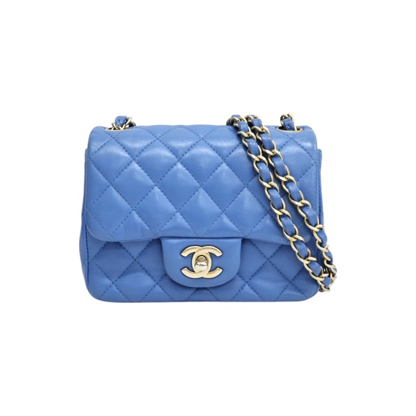 藍色羊皮 coco 17 鍊帶 肩背包 A35200【CHANEL 香奈兒】 A35200