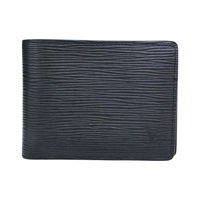 黑色 EPI水波紋 牛皮 Multiple 雙折短夾【LOUIS VUITTON LV 路易威登】 M60662