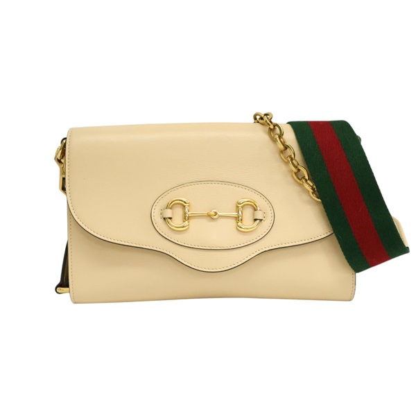 米色牛皮 Horsebit 1955 兩用包【GUCCI 古馳】 677286