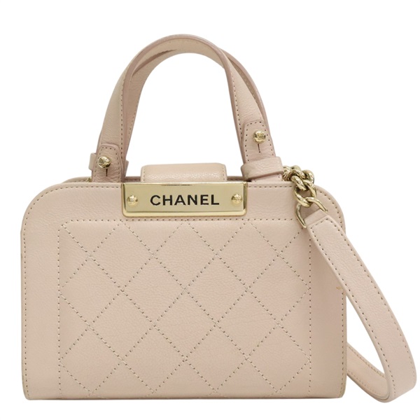 粉色 牛皮 Label Click Mini 兩用包 金釦 (無卡)【CHANEL 香奈兒】 A93731