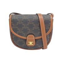 棕色 帆布 Mini Besace 肩背包【CELINE 賽琳】 196702BZJ