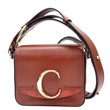 磚紅色 牛皮 Mini C 肩背包【LOEWE 羅威】 CHC19US193