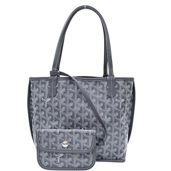 灰色 PVC塗層帆布 Anjou Mini Tote 雙面 肩背包【GOYARD 高雅德】 ANJOUSMINCG51