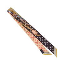 棕/黑色 絲綢 Ultimate Monogram BB 絲巾 M76498【LOUIS VUITTON LV 路易威登】 M76897