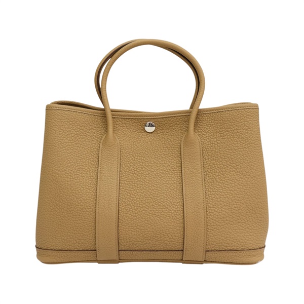 餅乾色 Negonda牛皮 Garden Party 30 手提包 B刻 銀扣【HERMES 愛馬仕】 H051568CK