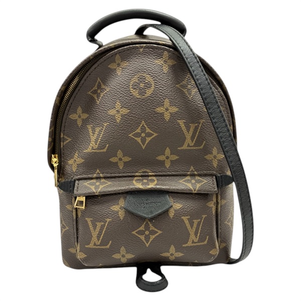 棕色 原花 帆布 Palm Springs Mini 後背包【LOUIS VUITTON LV 路易威登】 M44873