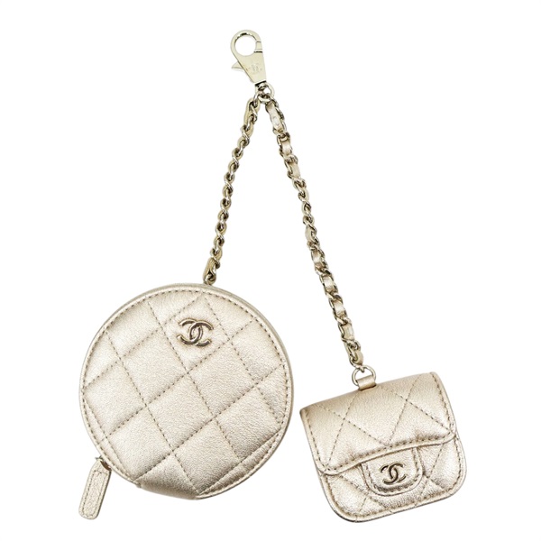 金色 牛皮 零錢掛包 (VIP禮)【CHANEL 香奈兒】