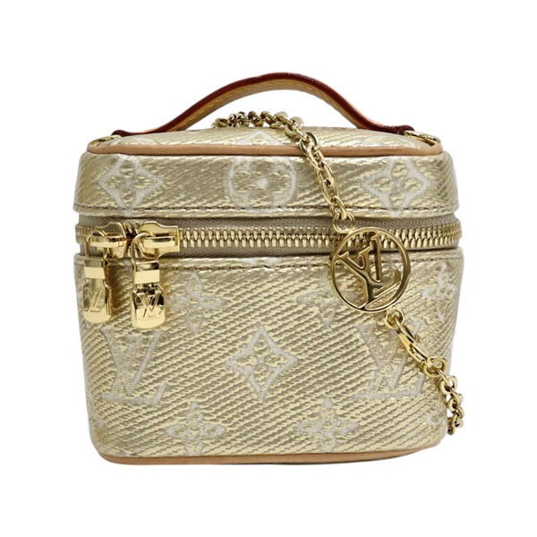 金色 原花帆布 Laminated Jacquard Microvanity 肩背包 M22920【LOUIS VUITTON LV 路易威登】 M22920