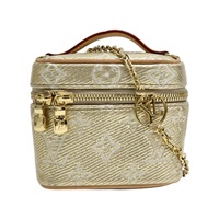 金色 原花帆布 Laminated Jacquard Microvanity 肩背包 M22920【LOUIS VUITTON LV 路易威登】 M22920