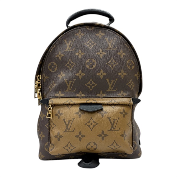 棕色 原花 Reverse帆布 Palm Springs PM 後背包【LOUIS VUITTON LV 路易威登】 M44870