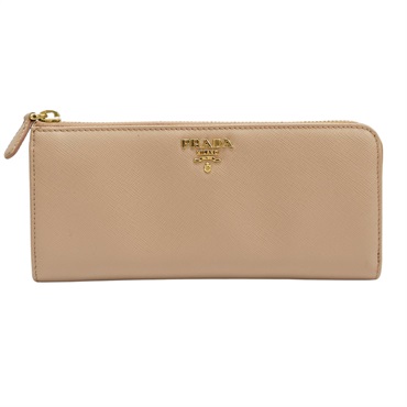 膚色 牛皮 Saffiano Zipper 拉鍊長夾【PRADA 普拉達】
