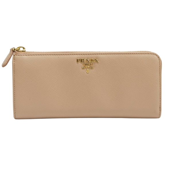 膚色 牛皮 Saffiano Zipper 拉鍊長夾【PRADA 普拉達】