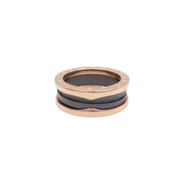 18K玫瑰金 黑色陶瓷 B.zero1 戒指 55【BVLGARI 寶格麗】 347042