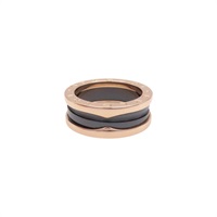 18K玫瑰金 黑色陶瓷 B.zero1 戒指 55【BVLGARI 寶格麗】 347042
