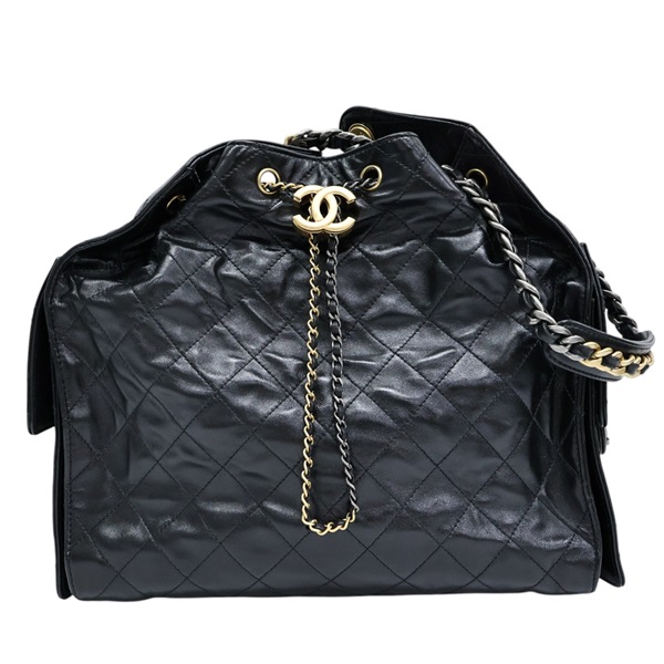 黑色 菱格紋 牛皮 25 中型 肩背包【CHANEL 香奈兒】 AS5311