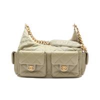 抹茶綠 菱格紋 羊皮 Matelasse Hobo Cargo 肩背包【CHANEL 香奈兒】 AS5339