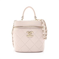 粉色 菱格紋 羊皮 Trendy CC Vanity Case 肩背包【CHANEL 香奈兒】 AS1626