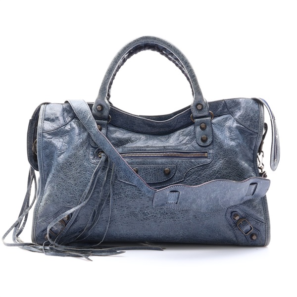 藍色羊皮 The City 兩用包【Balenciaga 巴黎世家】 115748