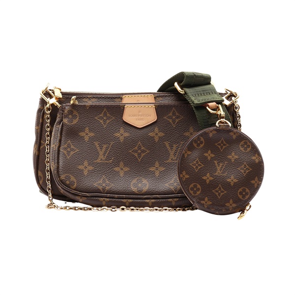 棕色 原花帆布 Multi Pochette Accessoires 肩背包【LOUIS VUITTON LV 路易威登】 M44813