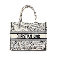 白/黑色 帆布 Book Tote M 巴黎地圖款 肩背包【Dior 迪奧】 M1296ZOMP
