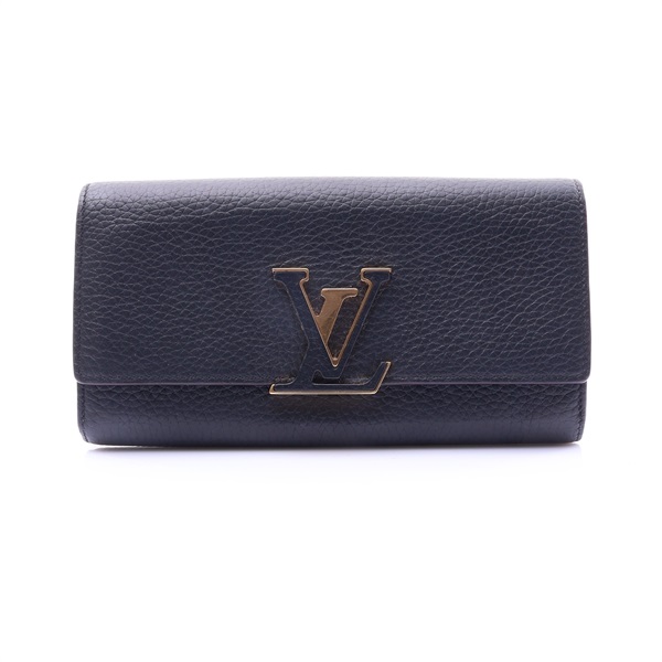 黑色 牛皮 Capucines 釦式長夾 (按扣鬆動)【LOUIS VUITTON LV 路易威登】 M61248