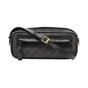 黑色 單寧帆布 肩背包【GUCCI 古馳】 92728