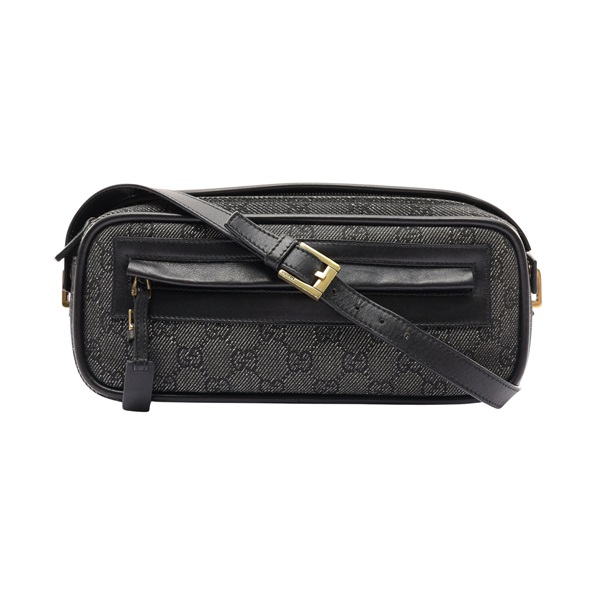 黑色 單寧帆布 肩背包【GUCCI 古馳】 92728