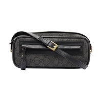 黑色 單寧帆布 肩背包【GUCCI 古馳】 92728
