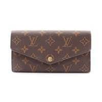 棕色 原花帆布 Sarah 扣式 長夾【LOUIS VUITTON LV 路易威登】 M60531