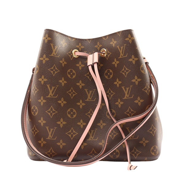 棕/粉色 原花帆布 NeoNoe MM 水桶包 肩背包【LOUIS VUITTON LV 路易威登】 M44022