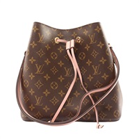 棕/粉色 原花帆布 NeoNoe MM 水桶包 肩背包【LOUIS VUITTON LV 路易威登】 M44022